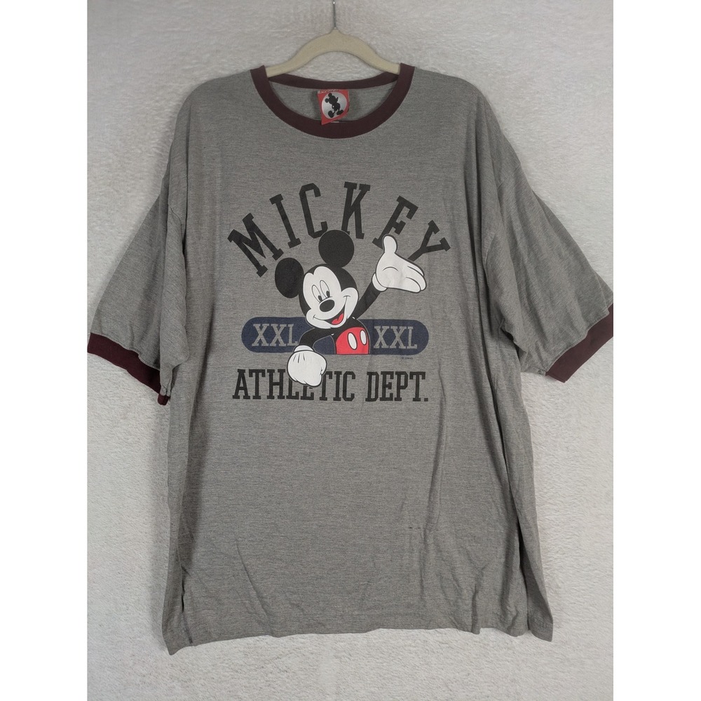 Mickey Inc T-Shirt Women's XL Gray Ringer Athletic Dept Vintage